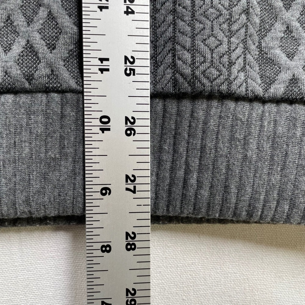 Cross & Crown Mens XL Grey Diamond Knit Pullover Orange Elbow Patches Mock Neck - Picture 4 of 5